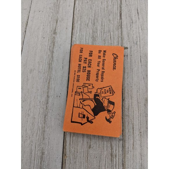 Vintage 1961 Monopoly Replacement Cards Chance Community Chest #2 - Picture 3 of 5